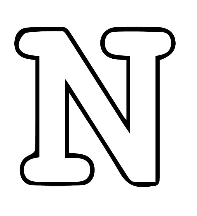 Abeceda písmeno N omalovánka