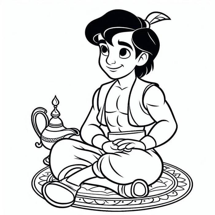 Aladin pro 4leté Děti omalovánka