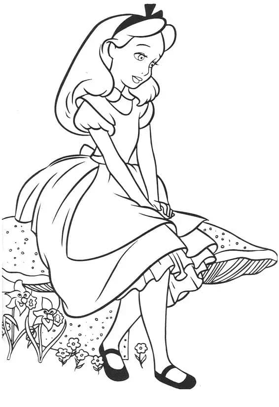 Alenka v říši divů pro 1leté Děti omalovánka