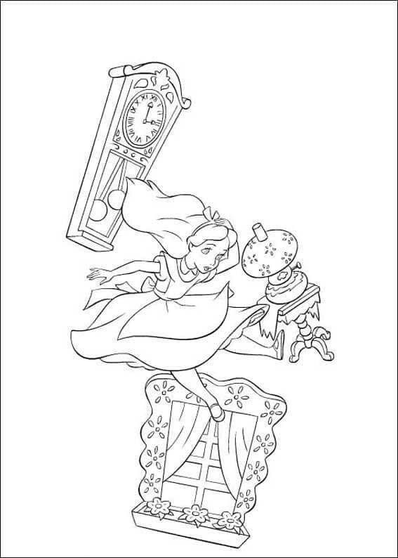 Alenka v říši divů pro 6leté Děti omalovánka