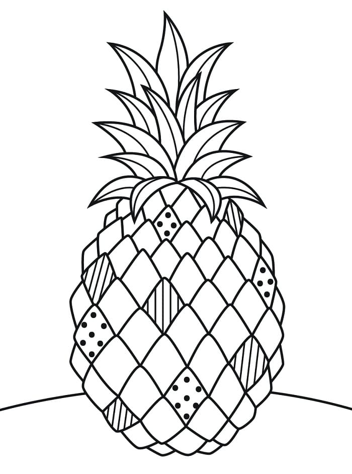 Ananas Ovoce omalovánka