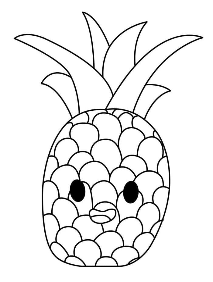 Ananas Zdarma Tisknutelný omalovánka