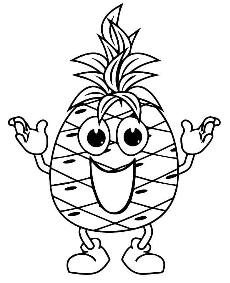 Ananas Zdarma Vymalovatelné Obrázek omalovánka