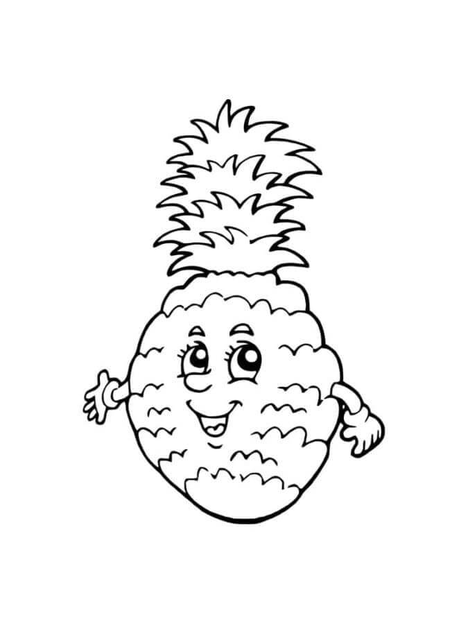Ananas pro 3leté Děti omalovánka
