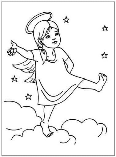 Anděl Tisknutelný pro Děti omalovánka