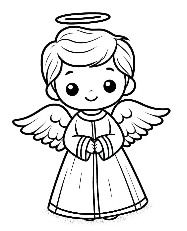 Anděl Tisknutelný omalovánka