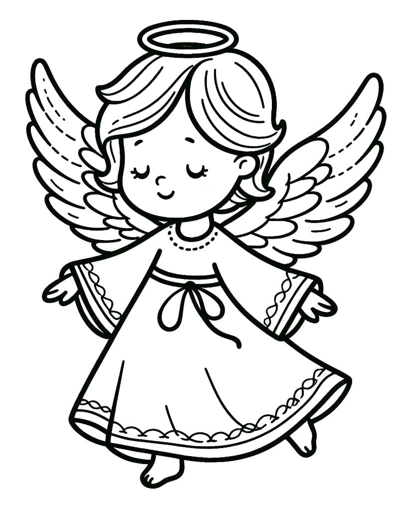 Anděl Zdarma Tisknutelný omalovánka
