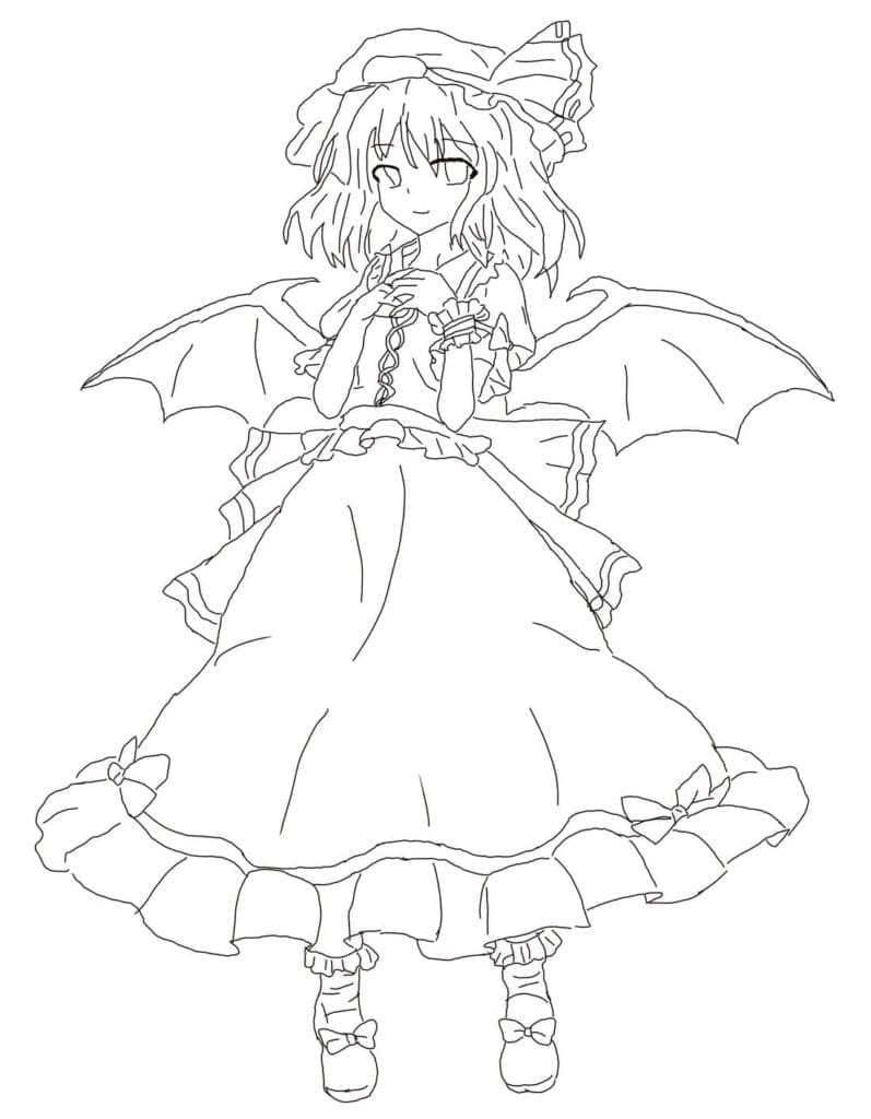 Anime Dívka Zdarma Tisknutelná omalovánka