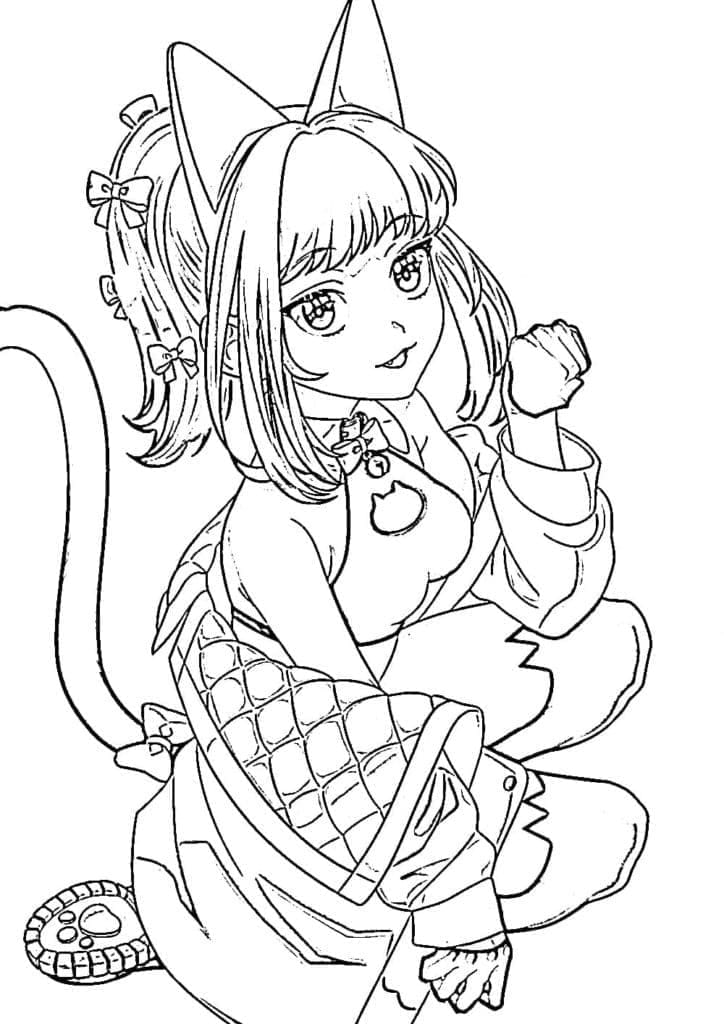 Anime Dívka Zdarma Vymalovatelné Obrázek omalovánka