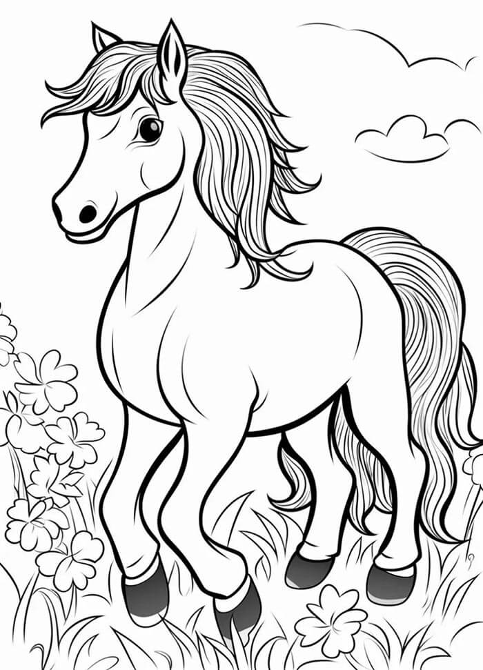 Animovaná Kůň omalovánka