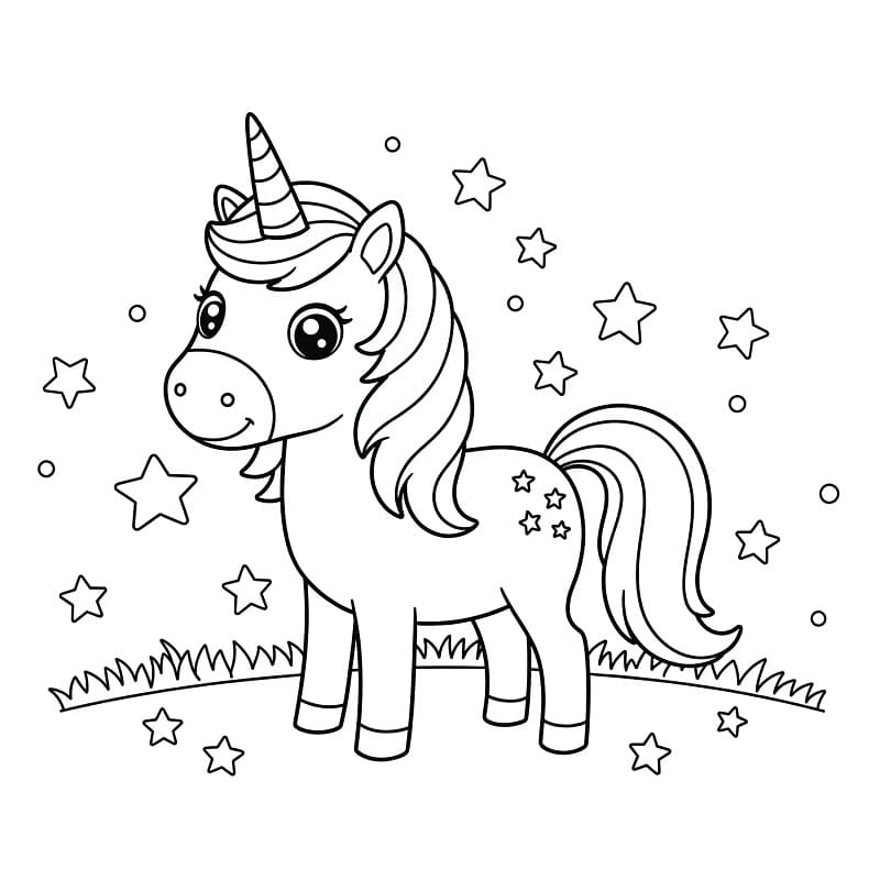 Animovaný Jednorožec omalovánka