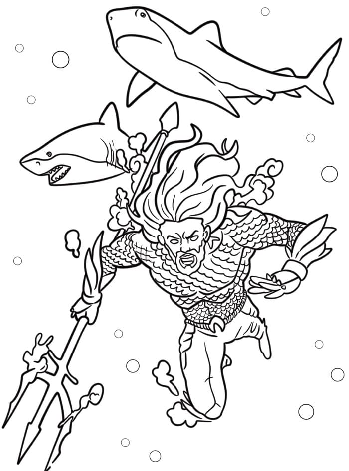 Aquaman Tisknutelný Zdarma omalovánka