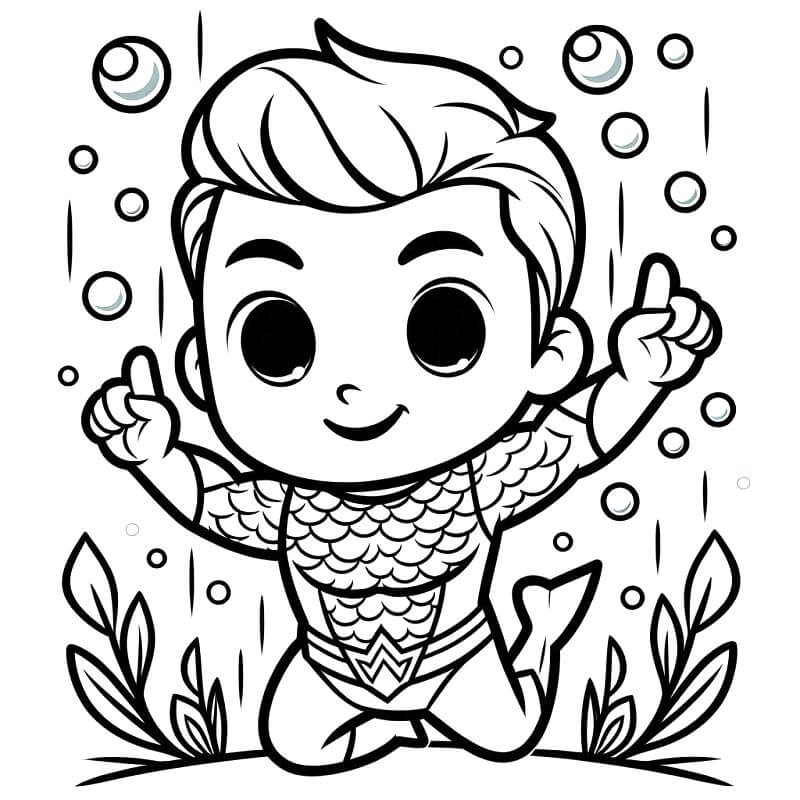 Aquaman pro 6leté Děti omalovánka