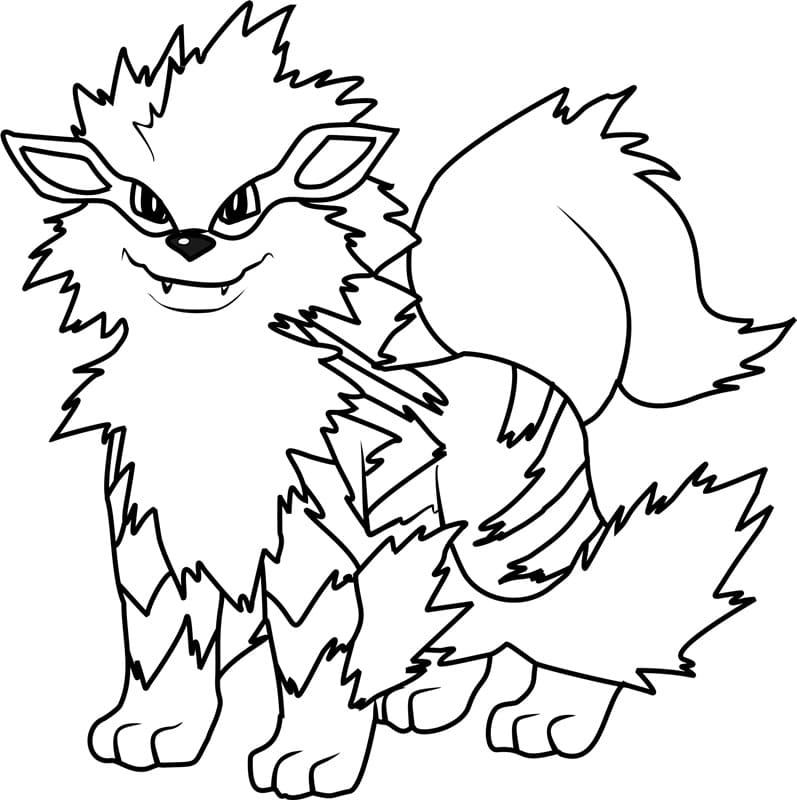 Arcanine Pokemon omalovánka
