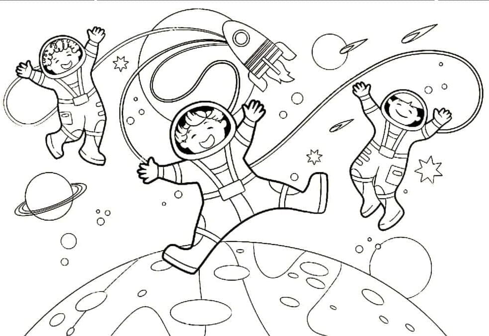 Astronaut Tisknutelný pro Děti omalovánka