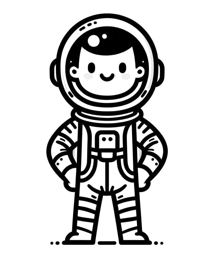 Astronaut pro 2leté Děti omalovánka