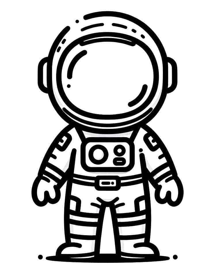 Astronaut pro 3leté Děti omalovánka