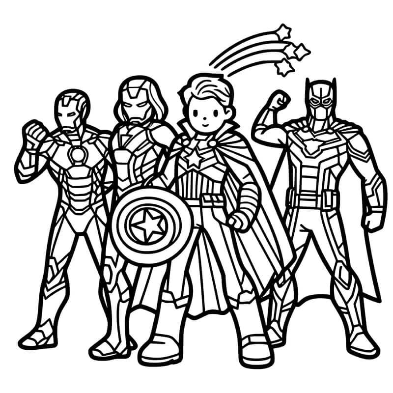 Avengers pro 4leté Děti omalovánka