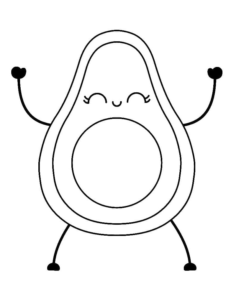 Avokádo pro 4leté Děti omalovánka