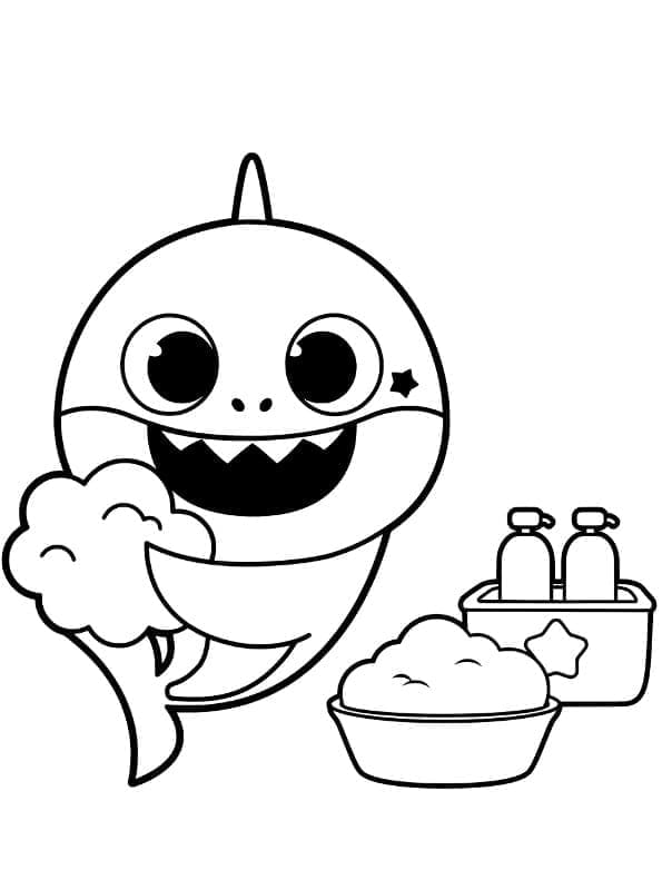 Baby Shark (11) omalovánka