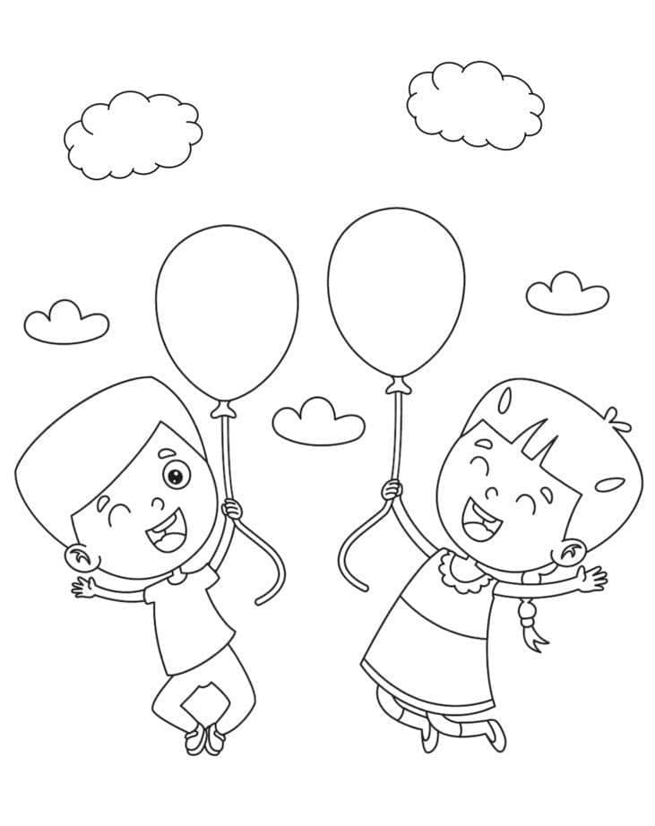 Balónek pro 4leté Děti omalovánka