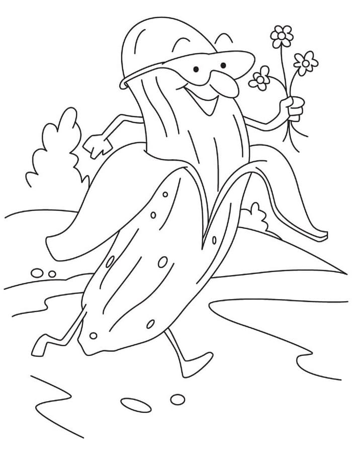 Banán Zdarma Tisknutelný omalovánka