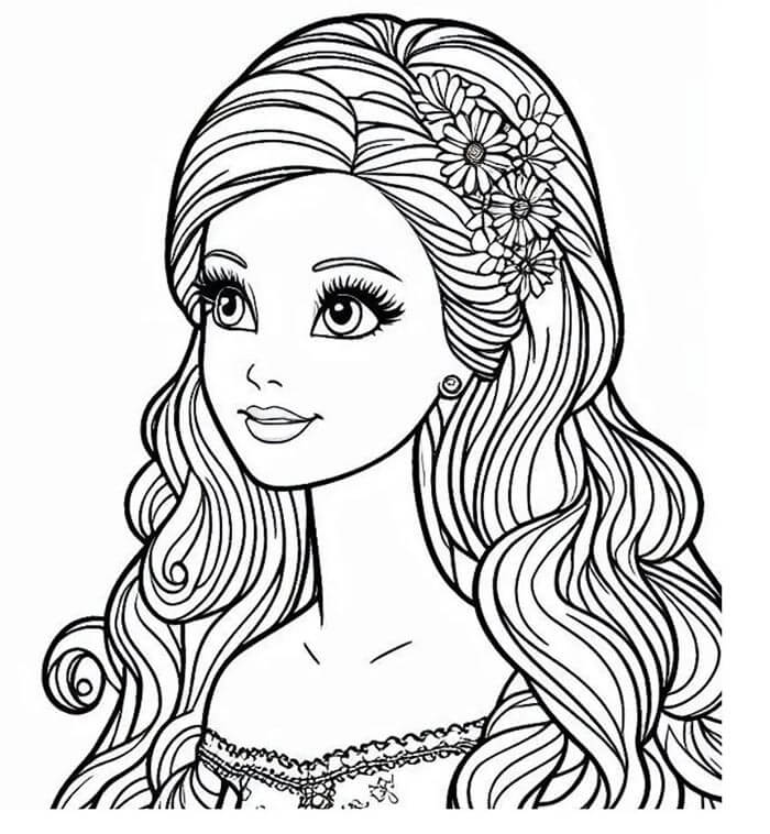 Barbie pro 1leté Děti omalovánka