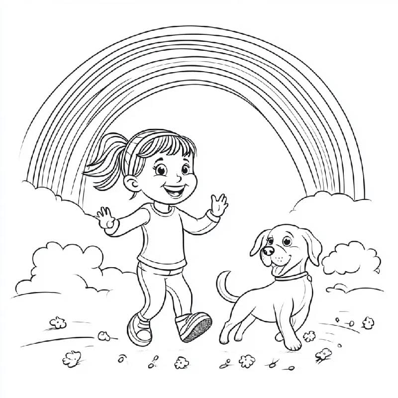 Barevná Duha omalovánka