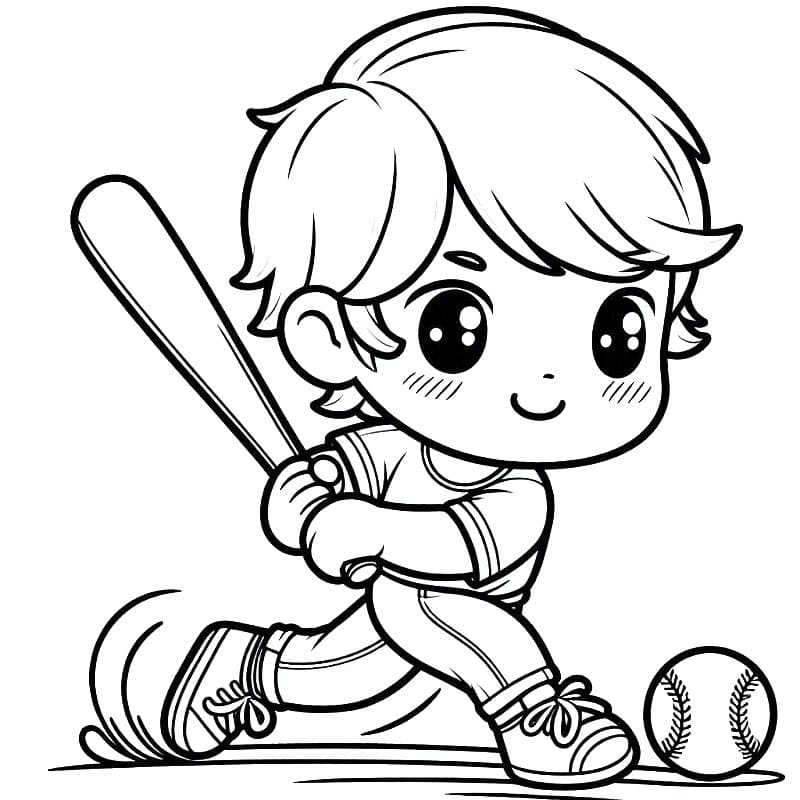 Basebal pro Děti omalovánka