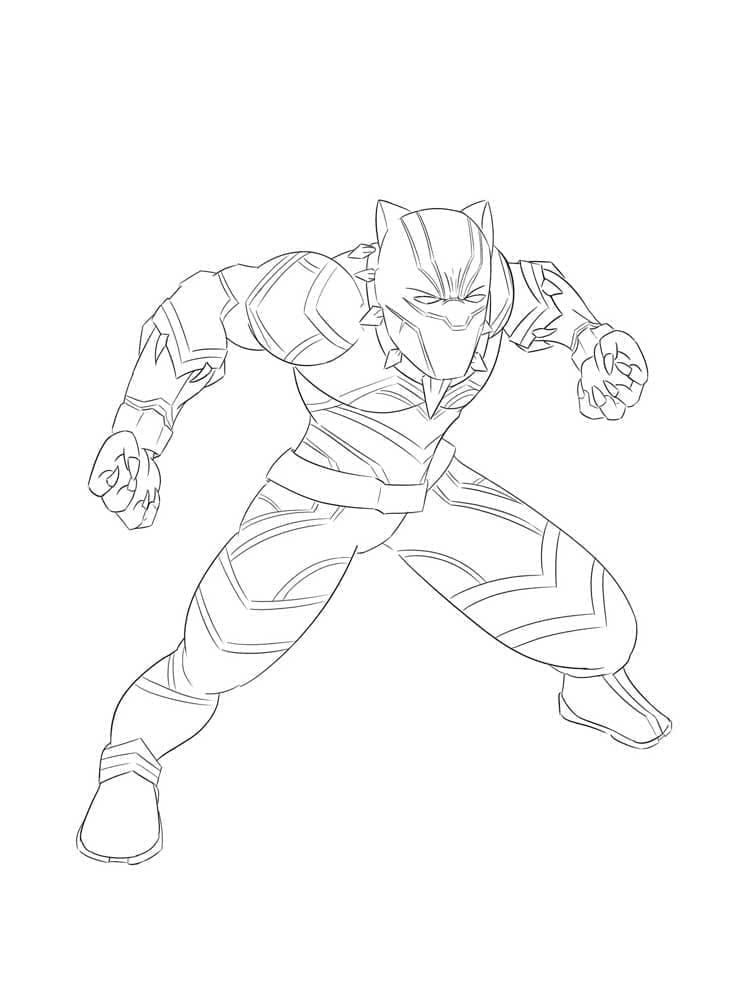 Black Panther Tisknutelný pro Děti omalovánka