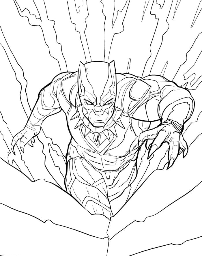Black Panther Tisknutelný omalovánka