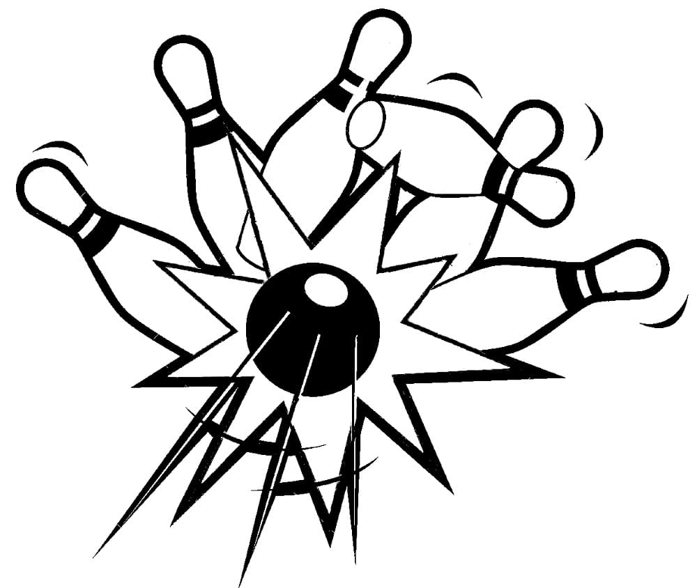 Bowling Tisknutelný Zdarma omalovánka