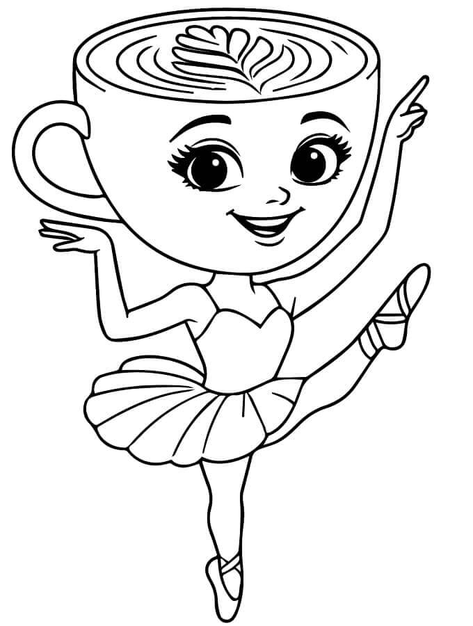 Brainrot Ballerina Cappuccina omalovánka