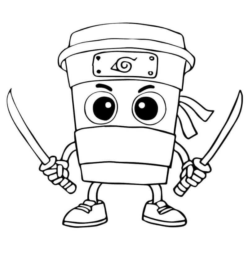 Brainrot Capuchino Assassino omalovánka