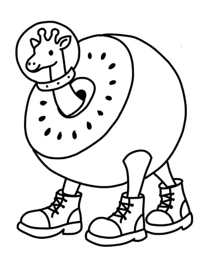 Brainrot Giraffa Celeste omalovánka