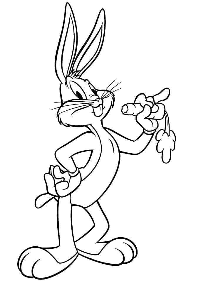 Bugs Bunny Zdarma Tisknutelný omalovánka