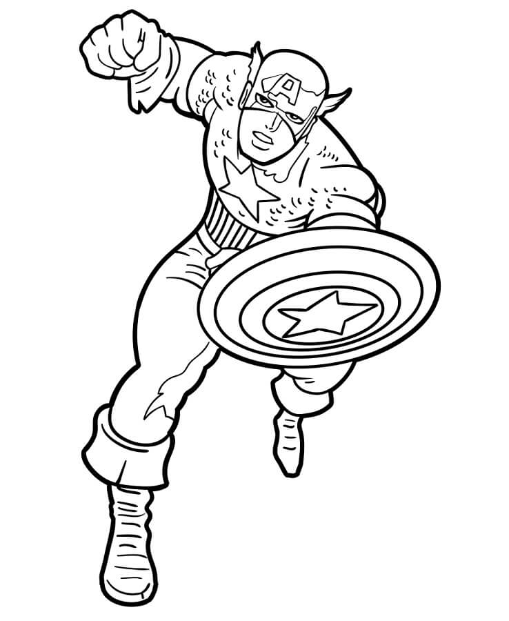 Captain America Obrázek omalovánka