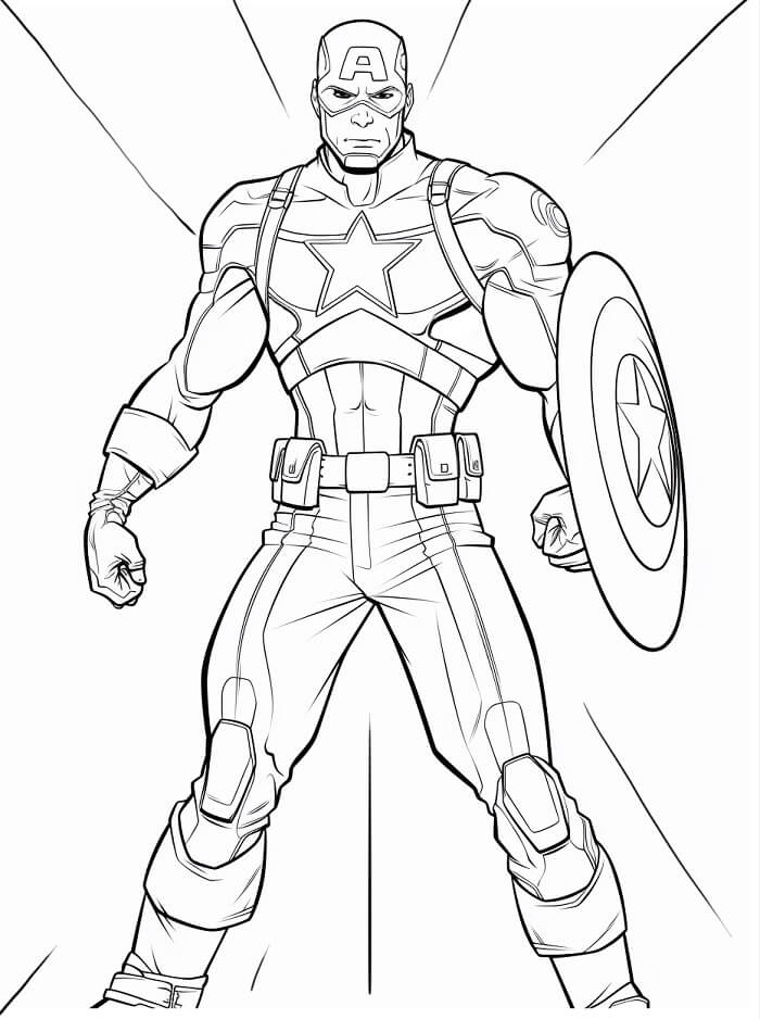 Captain America Tisknutelný Zdarma omalovánka