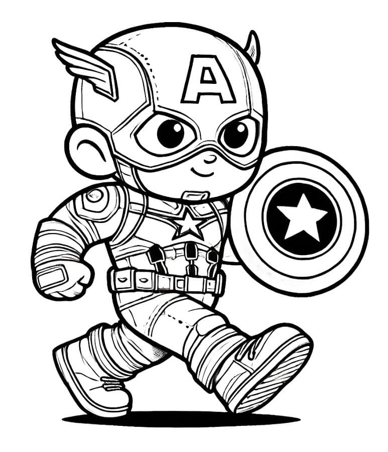 Captain America Zdarma pro Děti omalovánka