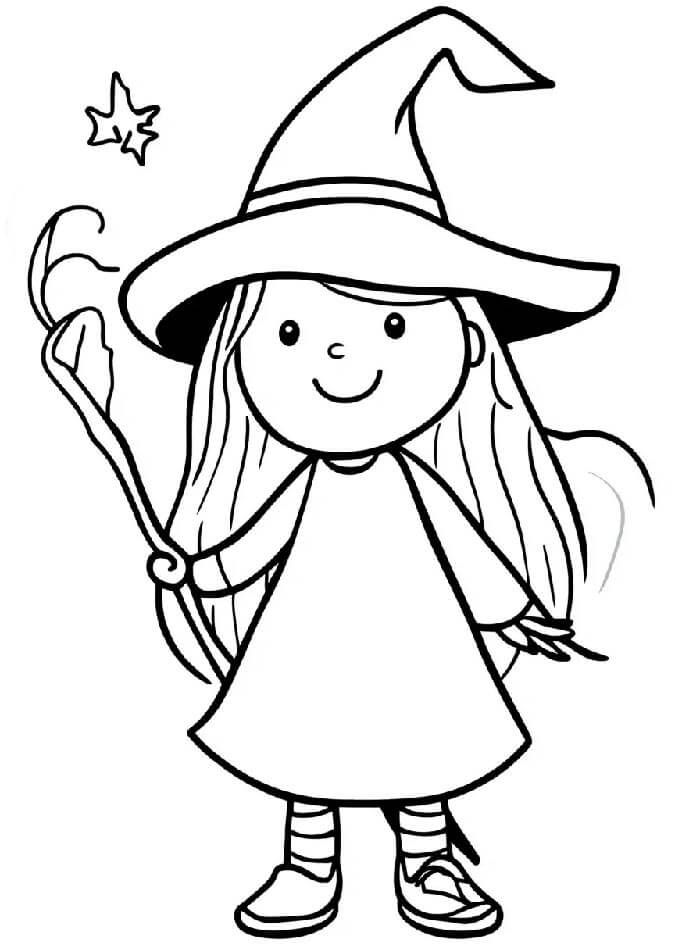 Čarodějnice Tisknutelná pro Děti omalovánka