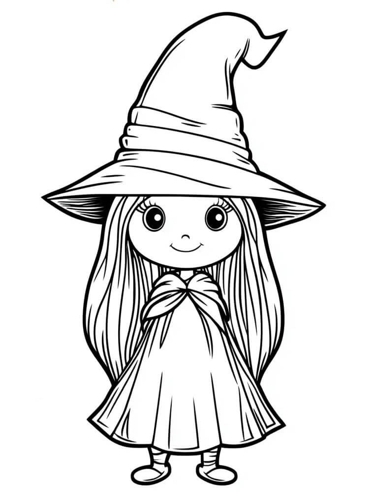 Čarodějnice k Vymalování omalovánka