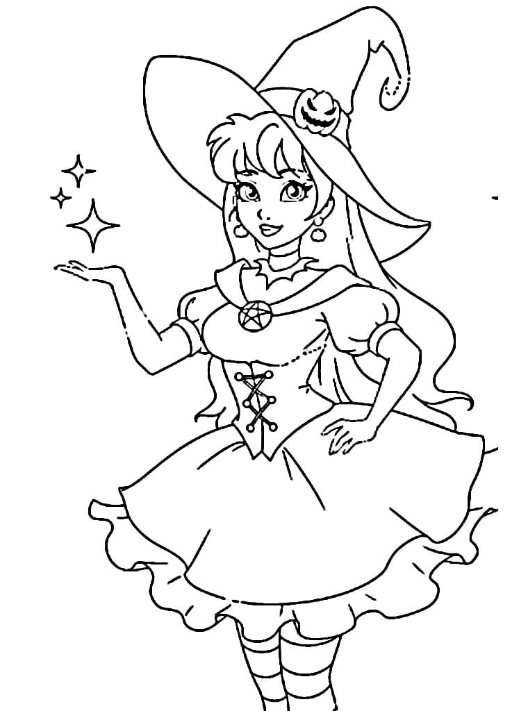 Čarodějnice pro 4leté Děti omalovánka