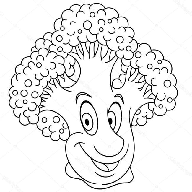 Čerstvá Brokolice omalovánka