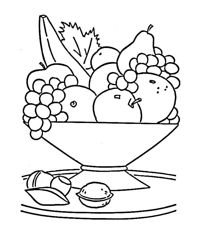 Čerstvý Košík s Ovocem omalovánka