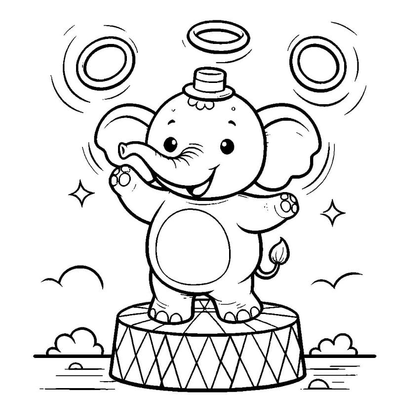 Cirkus pro 2leté Děti omalovánka