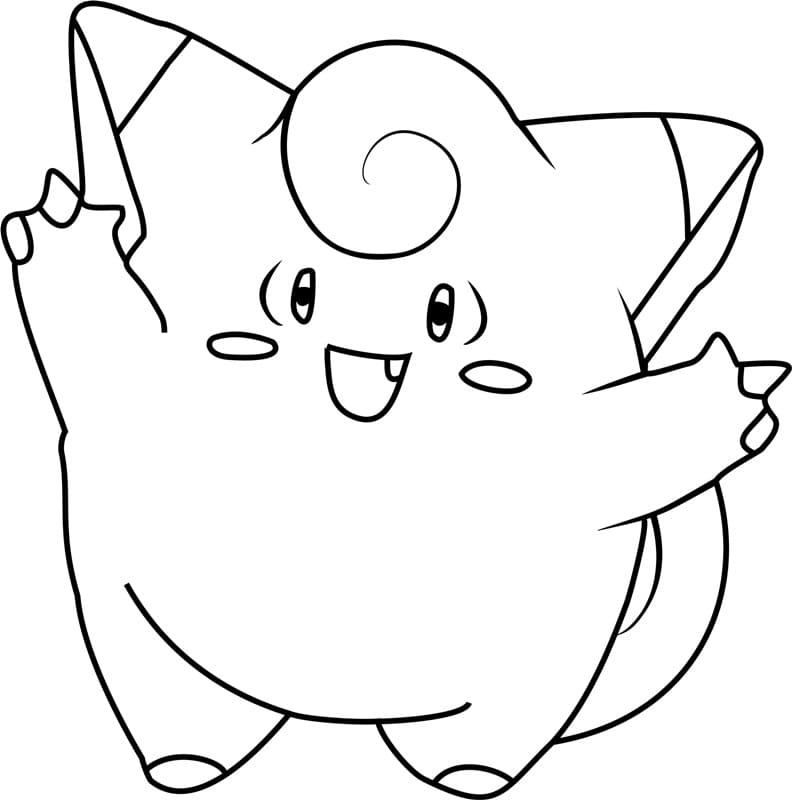 Clefairy Pokemon omalovánka