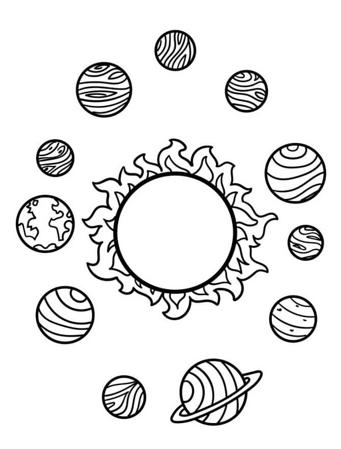 Cool Sluneční soustava omalovánka