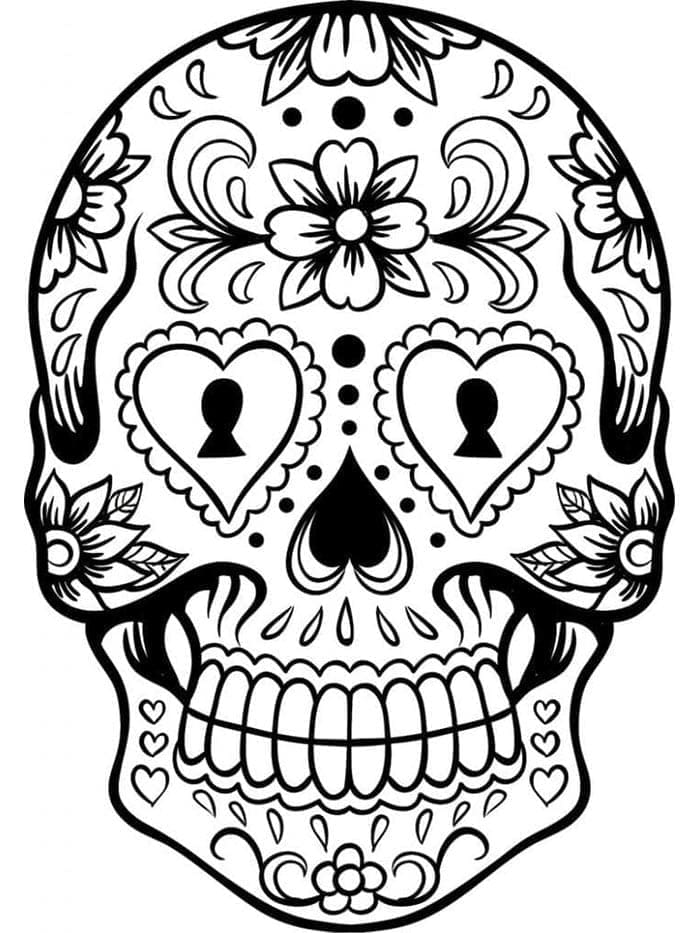 Cukrová Lebka (10) omalovánka