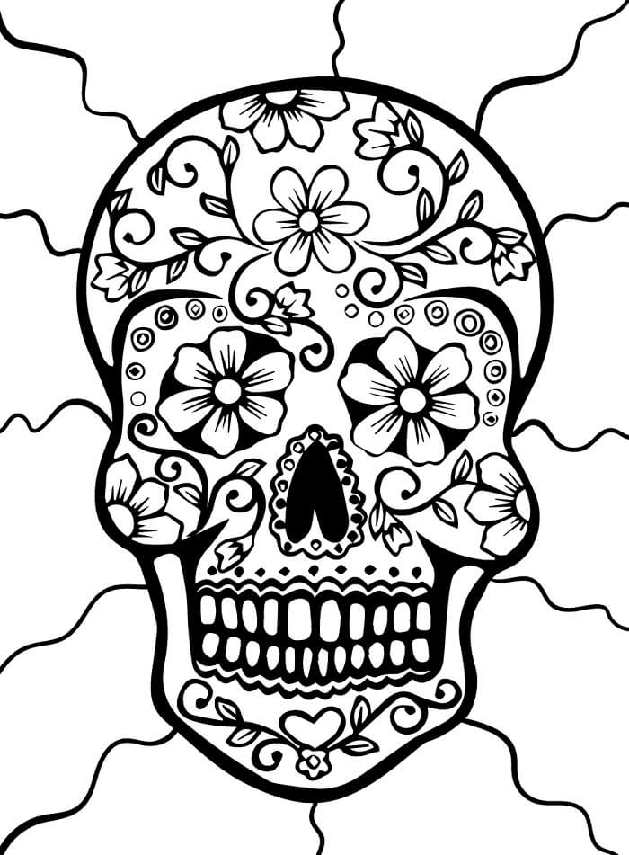 Cukrová Lebka Tisknutelná Zdarma omalovánka