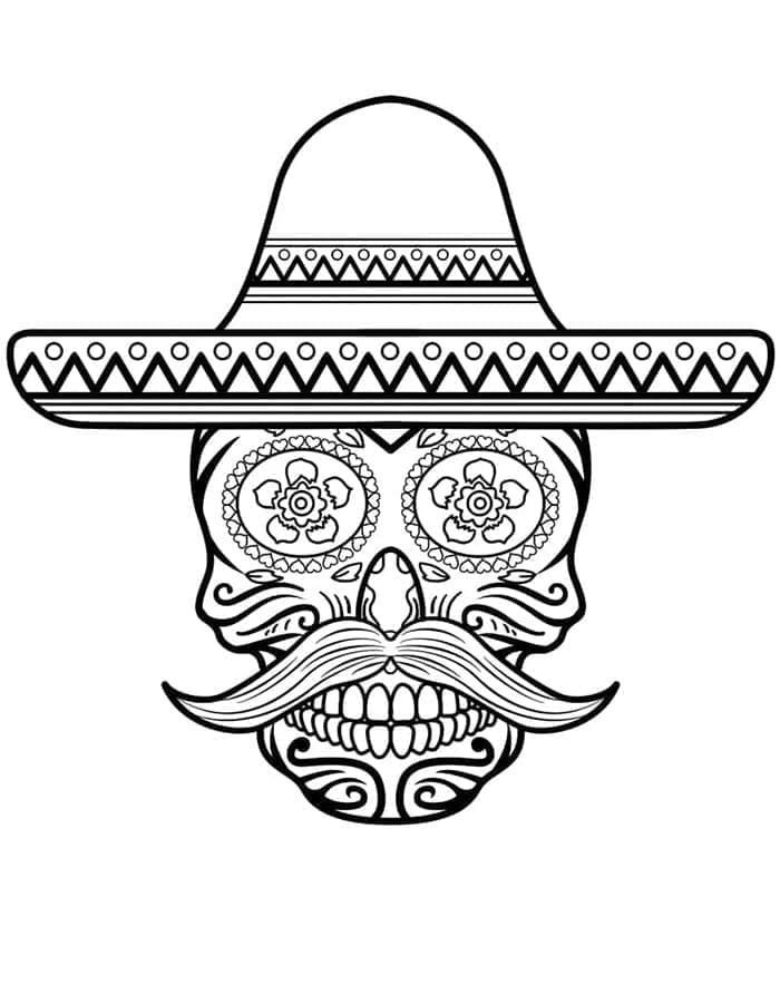 Cukrová Lebka Vymalovatelné pro Dospělé omalovánka